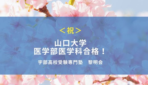 祝山口大学医学部医学科合格